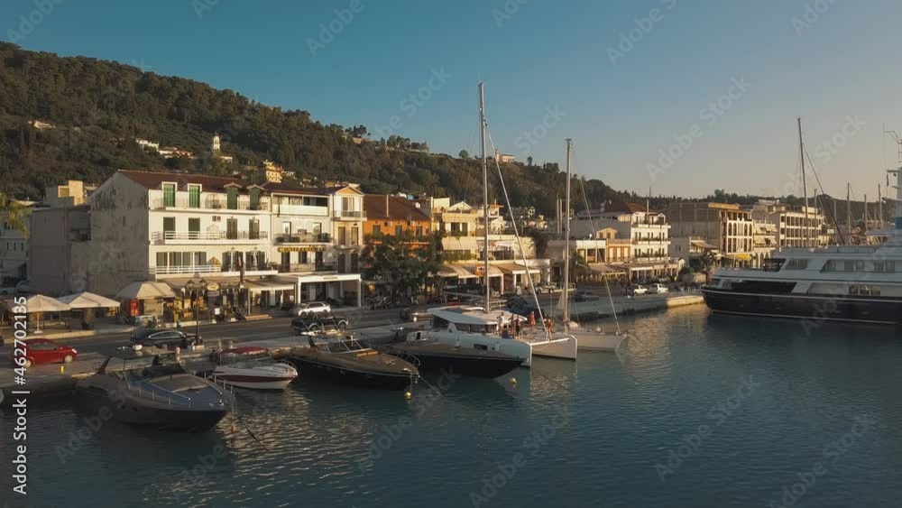 4K Aerial view of Zakynthos city sunrise time 4K Aerial view of Zakynthos city sunrise time