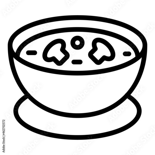 Mushroom cream soup icon outline vector. Hot gazpacho. Chicken plate