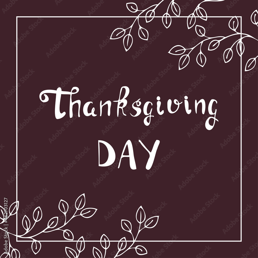 Thanksgiving greeting card lettering handwritten text