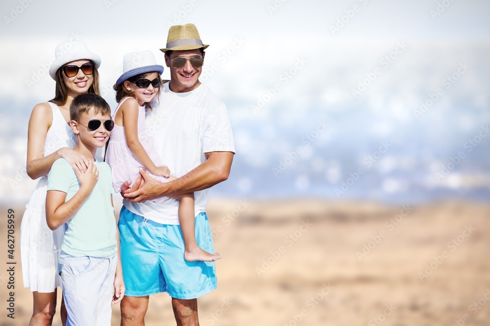 Happy family together on the beach in the holiday. Happy family together on the beach in the holiday.