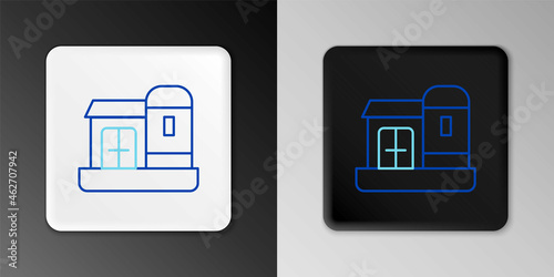 Line Farm house icon isolated on grey background. Colorful outline concept. Vector