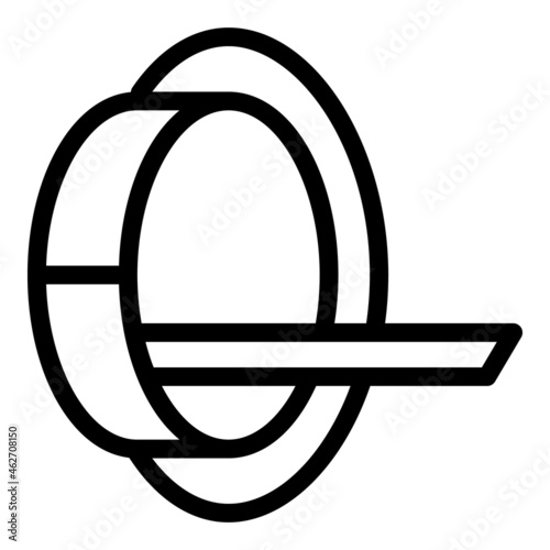 3d mri icon outline vector. Tomography scan. Medical scanner