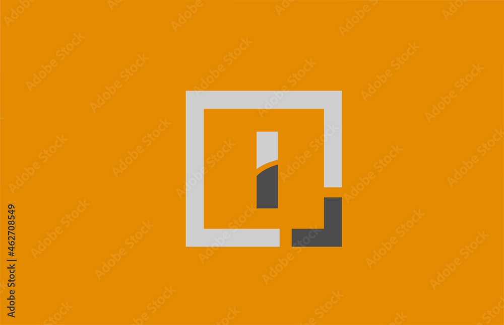 black white orange square letter I alphabet logo design icon for company black white orange square letter I alphabet logo design icon for company