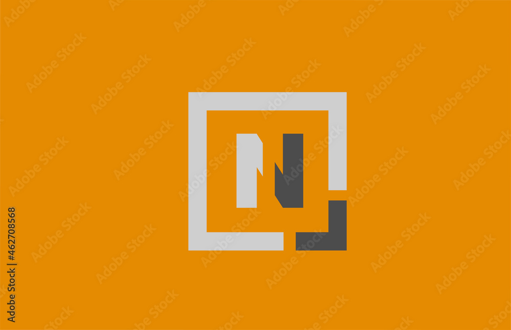black white orange square letter N alphabet logo design icon for company black white orange square letter N alphabet logo design icon for company
