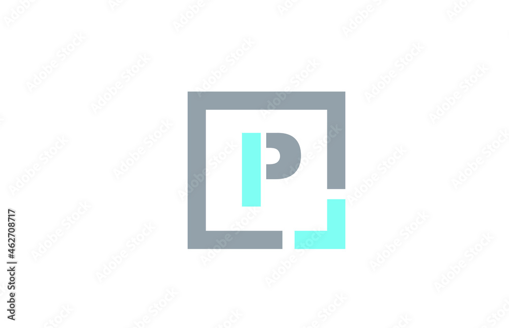 grey letter P alphabet logo design icon for business grey letter P alphabet logo design icon for business
