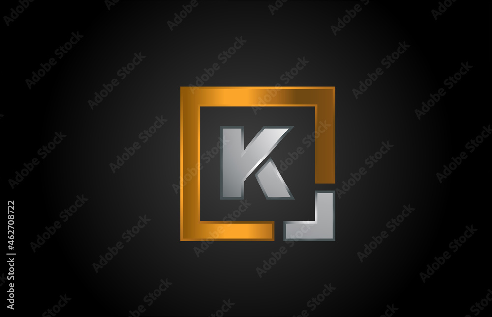 gold silver metal letter K alphabet logo design icon for business gold silver metal letter K alphabet logo design icon for business