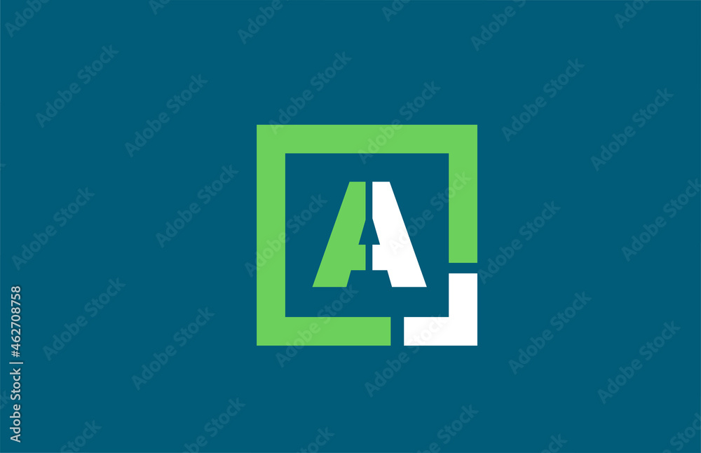 blue green letter A alphabet logo design icon for business Stock Vector ...