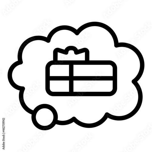 Idea of gift box icon outline vector. Ribbon bow. Holiday package