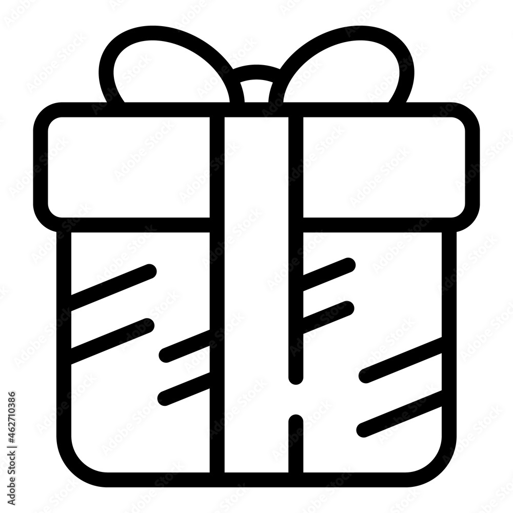 Greeting gift box icon outline vector. Xmas present. Bow package Greeting gift box icon outline vector. Xmas present. Bow package