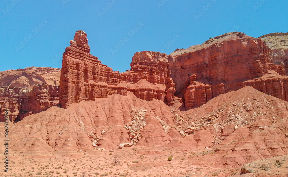 Amazing aerial view of beautiful red canyon and mountains Amazing aerial view of beautiful red canyon and mountains