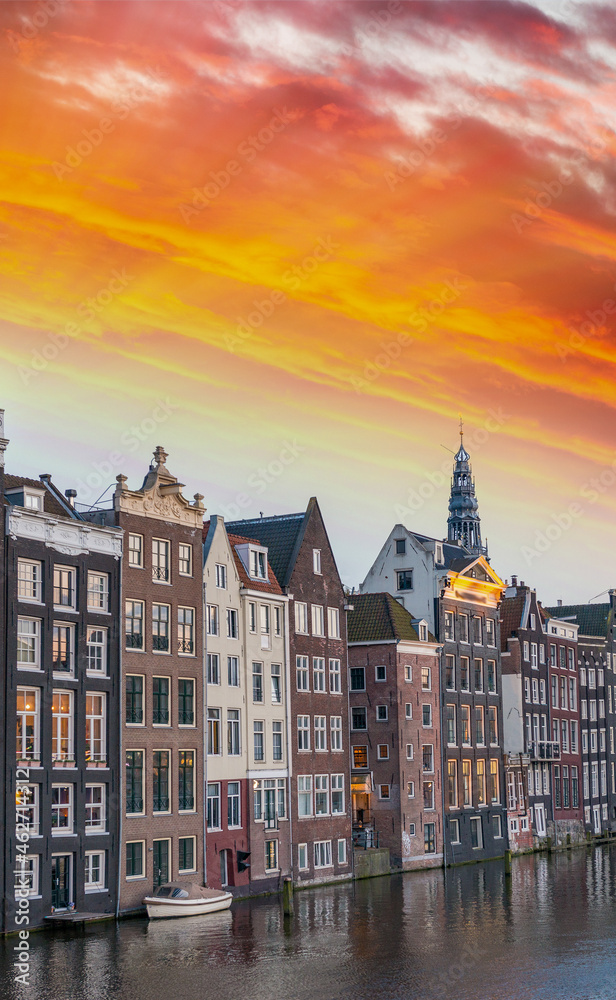 Amsterdam night skyline