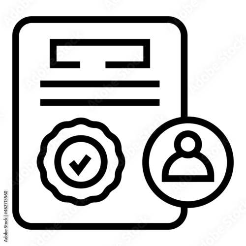 Medical certificate icon outline vector. Doctor health. Corona insurance