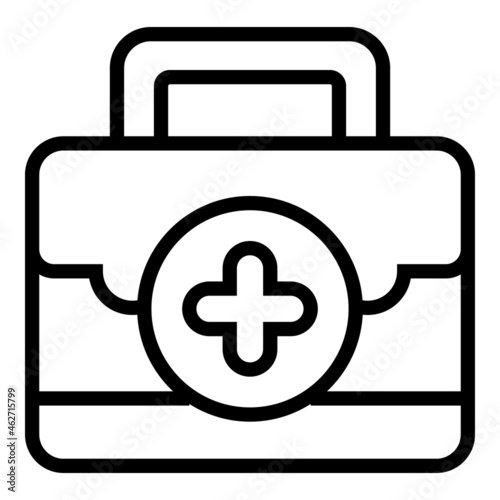 First aid kit icon outline vector. Emergency box. Health bag case