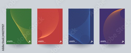 Modern minimal brochure templates. Wavy linear patterns composition.