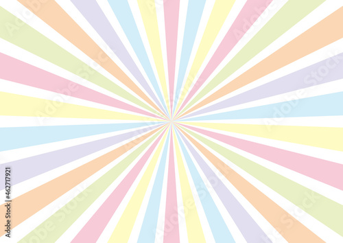Pop pastel color concentrated line sunburst background_ポップなパステルカラー集中線サンバースト背景 © hitsujiuo