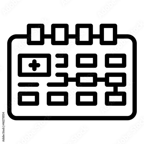 Medical calendar icon outline vector. Doctor health. Corona insurance