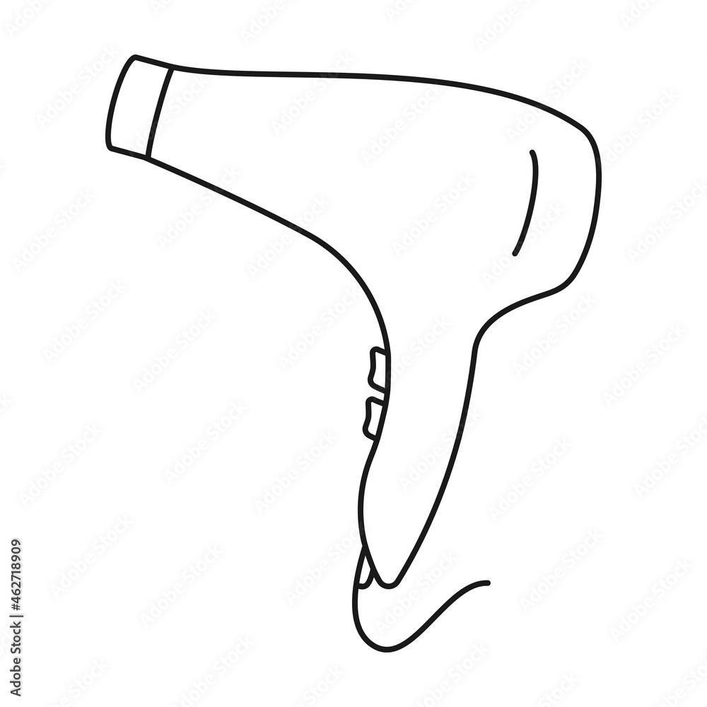 Hair dryer or hairdryer for hair salon blow dry in outline vector icon Hair dryer or hairdryer for hair salon blow dry in outline vector icon