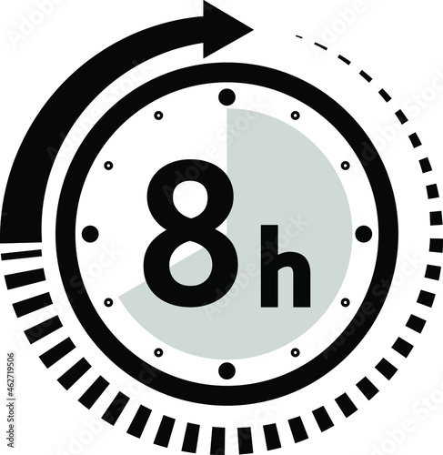Eight hour arrow icon - Vector