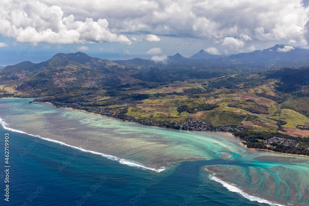 Mauritius, Southwest Coast, Indian Ocean, Aerial View Mauritius, Southwest Coast, Indian Ocean, Aerial View