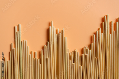 Natural wheat biodegradable drinking straws photo