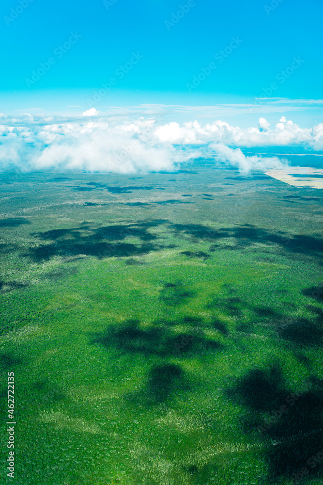 Aerial view of forest and clouds in Queensland, Australia Aerial view of forest and clouds in Queensland, Australia