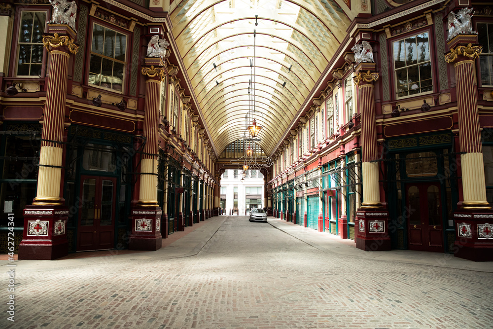 UK, England, London, Empty street of Leadenhall Market UK, England, London, Empty street of Leadenhall Market