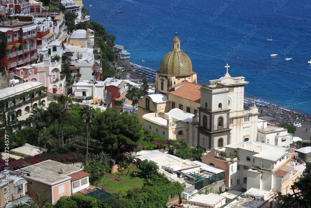 Panoramic view of Positano in Amalfi Coast