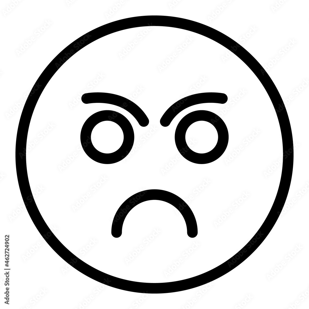 Sad face feedback icon outline vector. Smile level. Customer mood Sad face feedback icon outline vector. Smile level. Customer mood