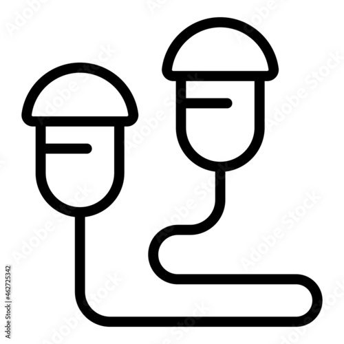 Noise earplugs icon outline vector. Quiet protection. Listen reduction