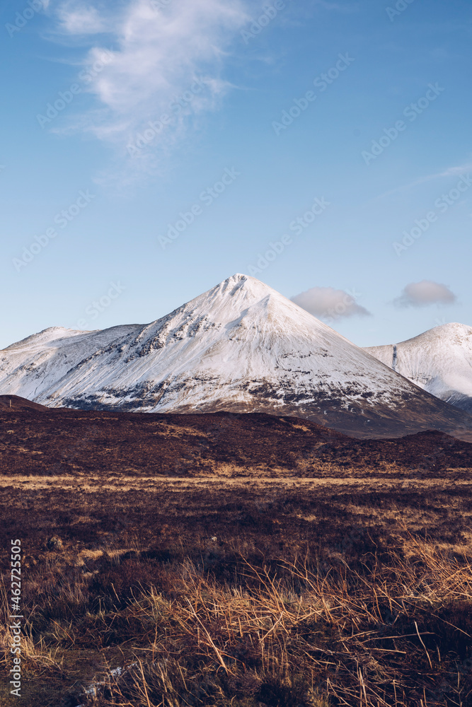 UK, Scotland, Snowcapped mountains of Isle of Skye in winter UK, Scotland, Snowcapped mountains of Isle of Skye in winter