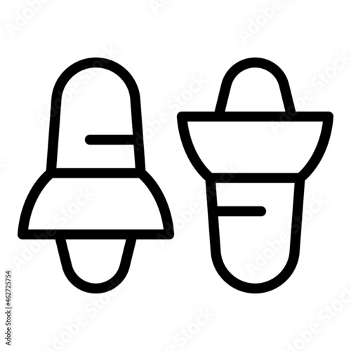 Earplugs reduction icon outline vector. Noise auditory. Listen protection