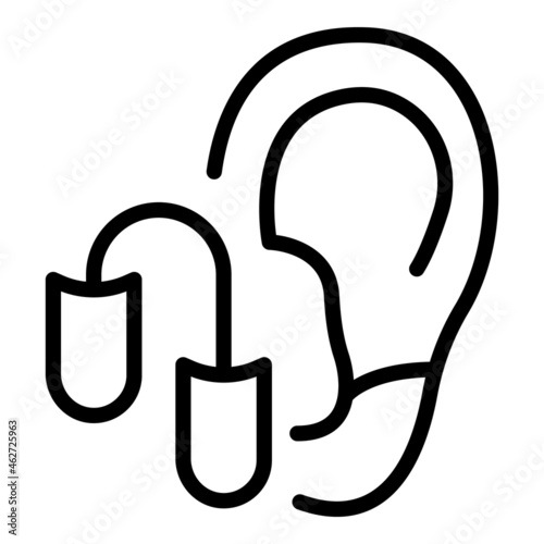 Silicone earplugs icon outline vector. Noise auditory. Plug protection