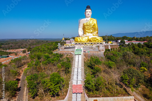 Myanmar, Mon state, Giant sitting Buddha belowÔøΩKyaiktiyoÔøΩPagoda photo