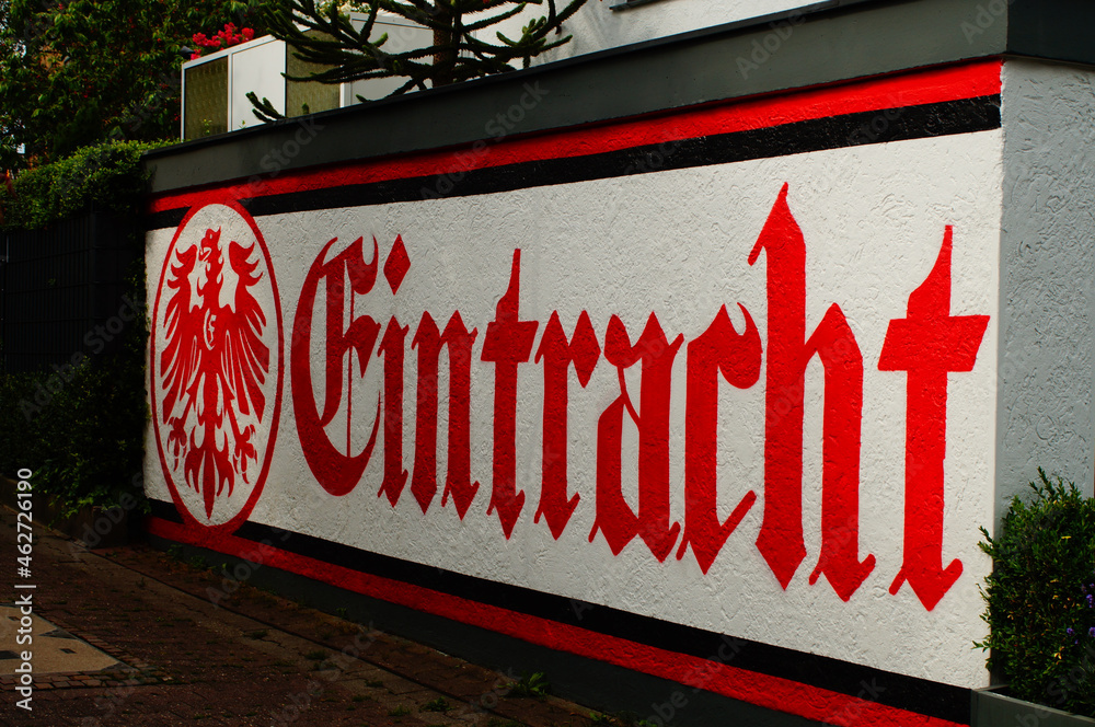 FRANKFURT, GERMANY - Jun 25, 2021: Logo and colours of the football