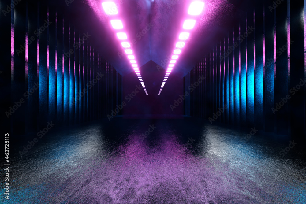 3D rendered Illustration, dark industrial science fiction interior 3D rendered Illustration, dark industrial science fiction interior