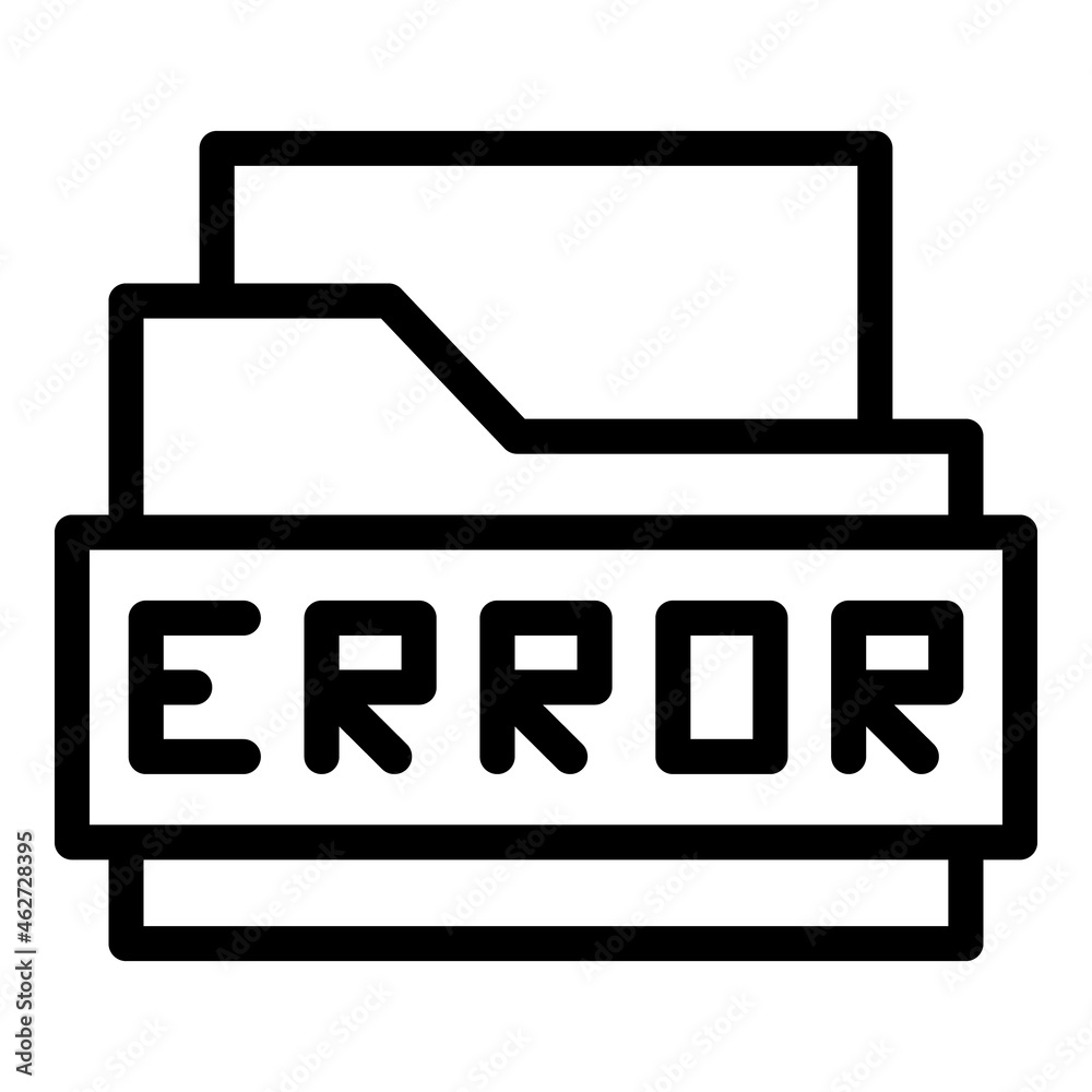 Folder error icon outline vector. Website code. Web design Folder error icon outline vector. Website code. Web design
