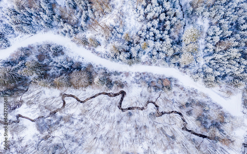 Germany, Baden Wurttemberg, Aerial view of Swabian Forest in winter