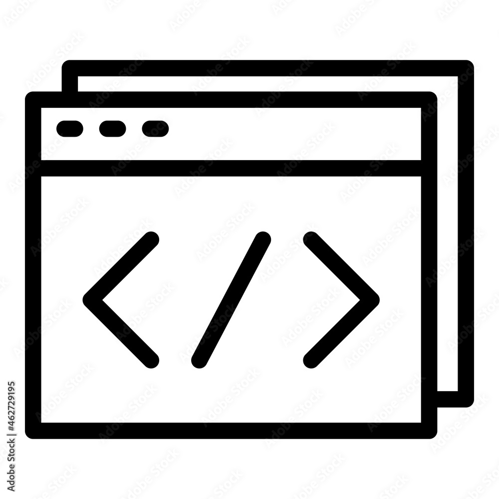 Html code icon outline vector. Cms development. Website system Html code icon outline vector. Cms development. Website system