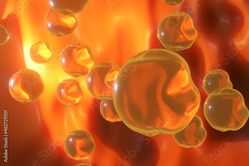 Three dimensional render of cholesterol floating in human body photo