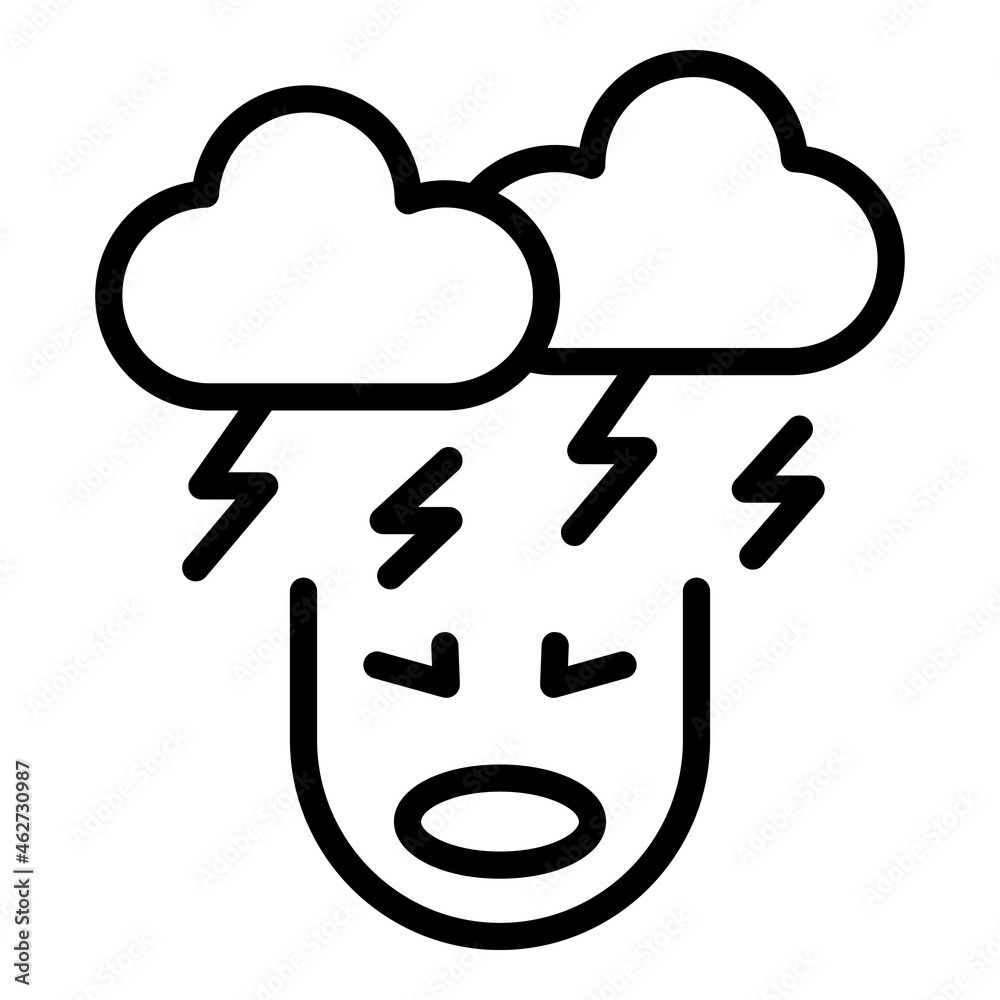 Stress storm icon outline vector. Panic attack. Mental fear Stress storm icon outline vector. Panic attack. Mental fear