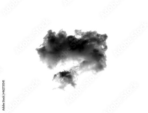 Black smoke isolated on a white background