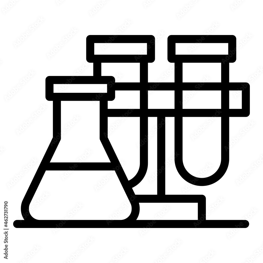 Lab pot stand icon outline vector. Scientist test. Computer education Lab pot stand icon outline vector. Scientist test. Computer education