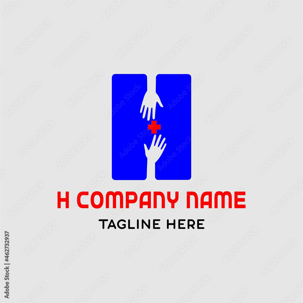 Obraz premium h company name for hospital or medicine logo design