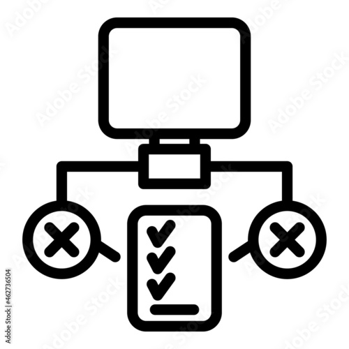 Computer 2fa icon outline vector. Factor password. Code login