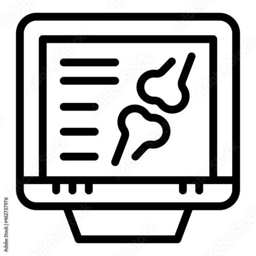Xray image bone icon outline vector. Medical machine. Health mri