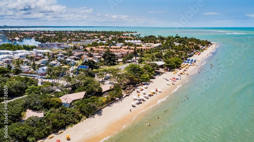 Santa Cruz Cabrália, Bahia. Aerial view of Mutá beach