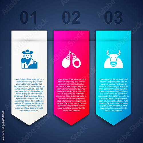 Set Bullfight, matador, Castanets and . Business infographic template. Vector