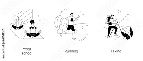 Sports lifestyle abstract concept vector illustrations.