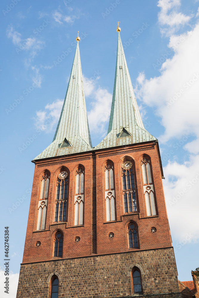 Germany, Berlin, Nicholas Quarter, Low angle view of St. Nicholas Church Germany, Berlin, Nicholas Quarter, Low angle view of St. Nicholas Church