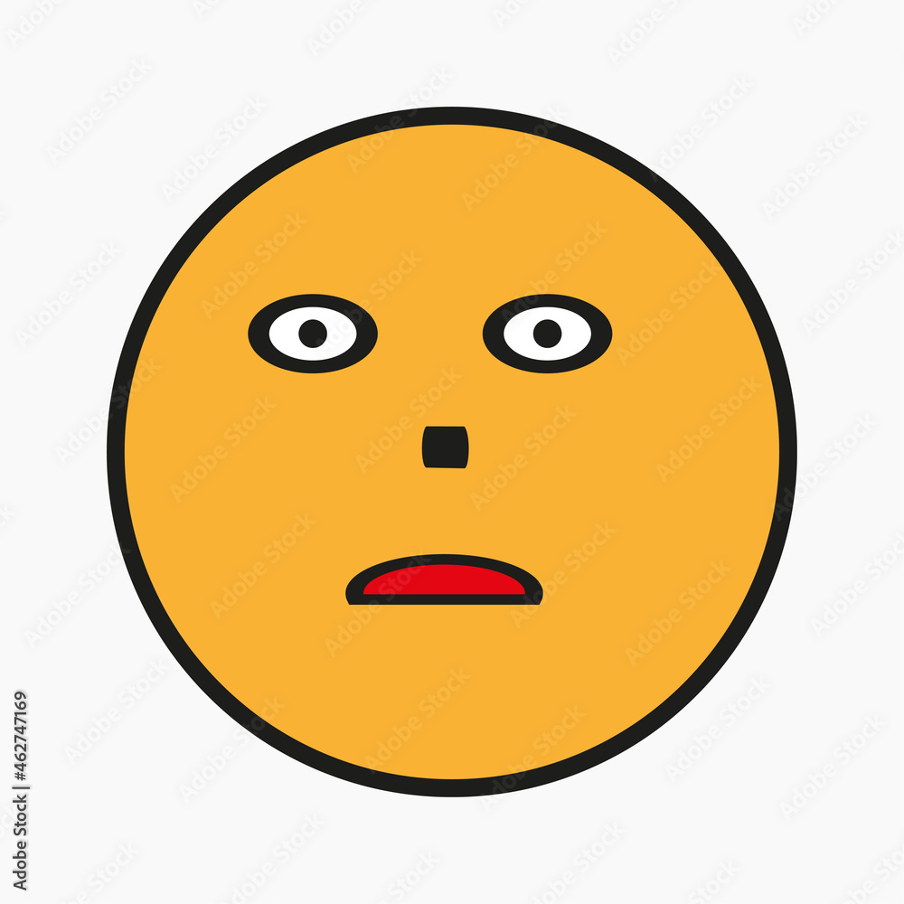 Shocked smile icon. Emotion concept. Message sign. Flat simple design. Hand drawn. Vector illustration. Stock image. Shocked smile icon. Emotion concept. Message sign. Flat simple design. Hand drawn. Vector illustration. Stock image.